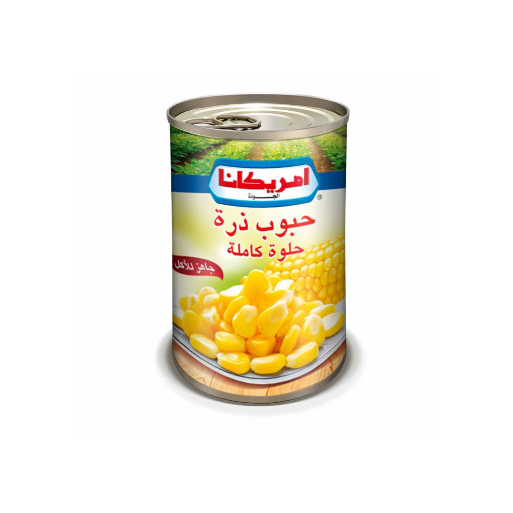 Americana Whole Sweet Kernel Corn - 400 Gm - امريكانا حبوب ذرة حلوة كاملة 400غ